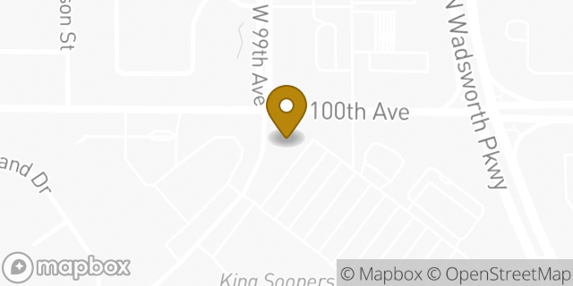 Map showing the location of Subway in Westminster, CO 80021