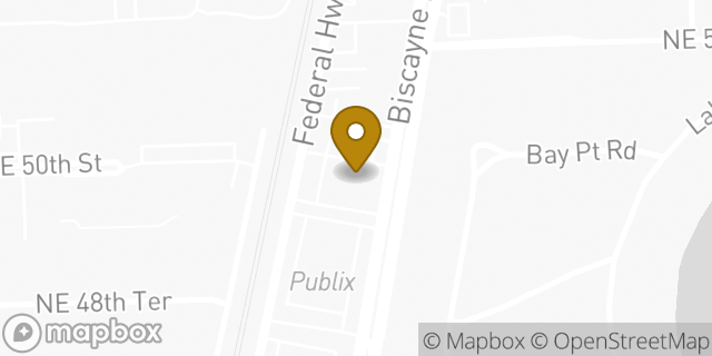 Map showing the location of Bank of America in Miami, FL 33137
