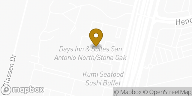 Map showing the location of Days Inn in San Antonio, TX 78232