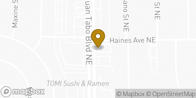 Map showing the location of Starbucks in Albuquerque, NM 87112