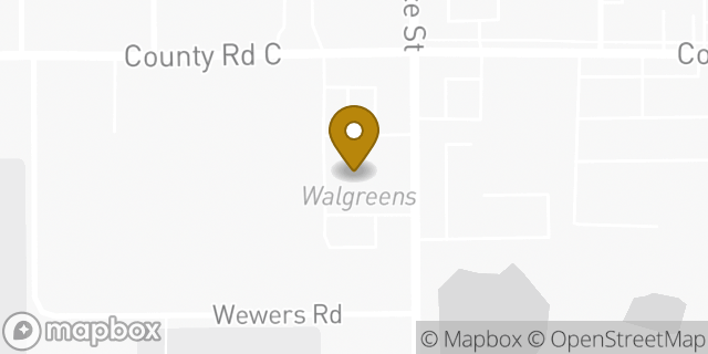 Map showing the location of ATM Walgreens in Roseville, MN 55113
