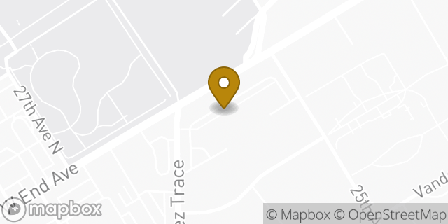 Map showing the location of Starbucks in Nashville, TN 37203