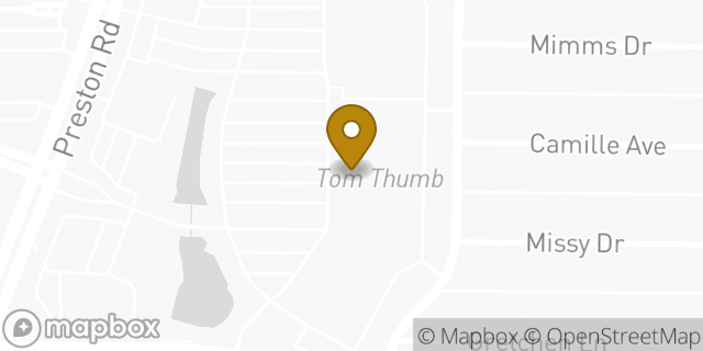 Map showing the location of ATM TomThumb in Dallas, TX 75252