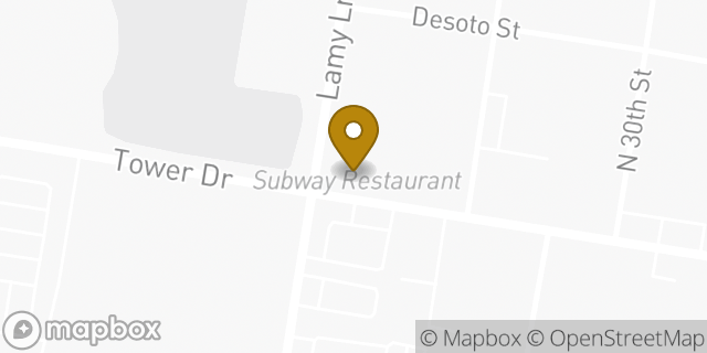Map showing the location of Subway in Monroe, LA 71201