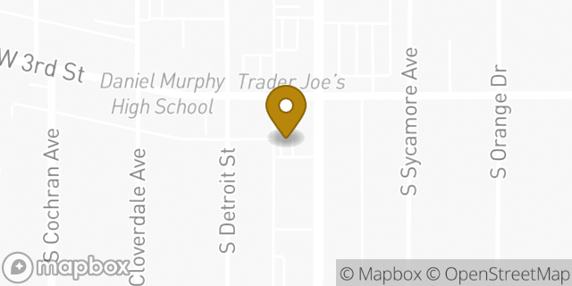 Map showing the location of CVS Pharmacy in Los Angeles, CA 90036