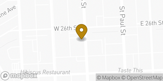 Map showing the location of Bank of America in Baltimore, MD 21218
