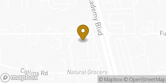Map showing the location of Panera Bread in Colorado Springs, CO 80920
