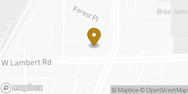 Map showing the location of Amazon Locker - Cheeky in Brea, CA 92821