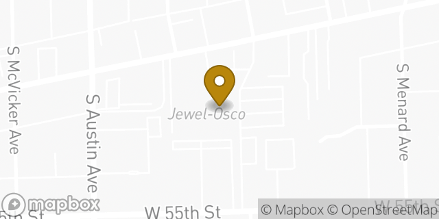 Map showing the location of Jewel-Osco in Chicago, IL 60638