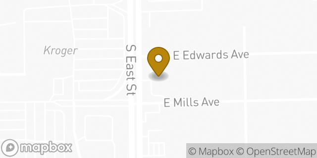 Map showing the location of Bank of America Financial Center & Walk-Up ATM | East Street in Indianapolis, IN 46227
