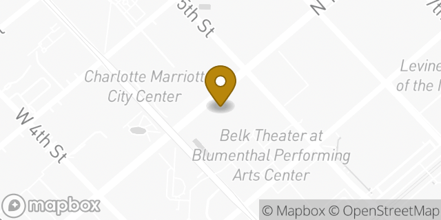 Map showing the location of Bank of America in Charlotte, NC 28202