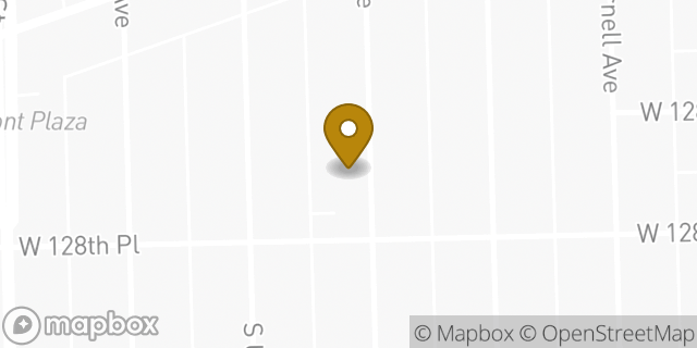 Map showing the location of Church of Christ in Chicago, IL 60628