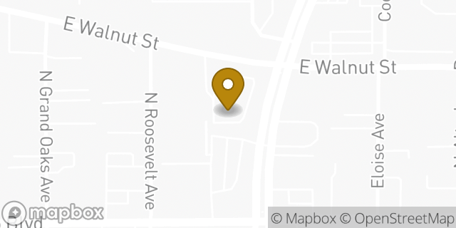 Map showing the location of Starbucks in Pasadena, CA 91107
