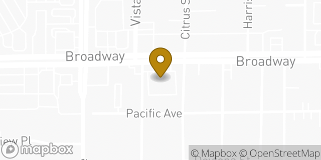 Map showing the location of AutoZone in Lemon Grove, CA 91945