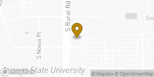 Map showing the location of Buffalo Wild Wings in Tempe, AZ 85281