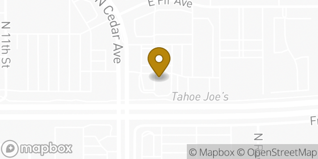 Map showing the location of Starbucks in Fresno, CA 93720
