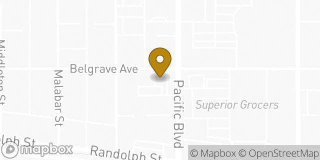 Map showing the location of Starbucks in Huntington Park, CA 90255
