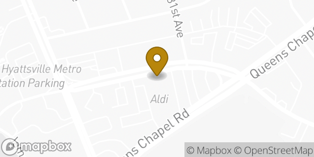 Map showing the location of Aldi in Hyattsville, MD 20782