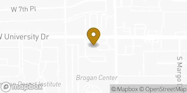 Map showing the location of Subway in Tempe, AZ 85281