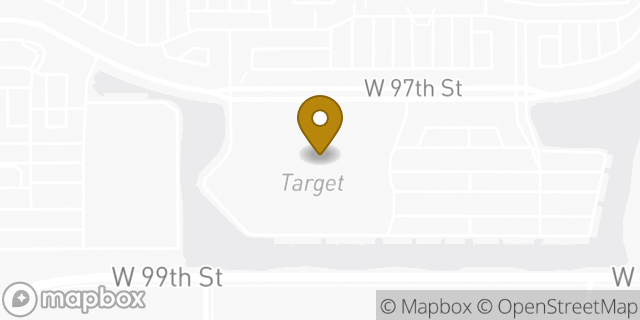 Map showing the location of ATM Target in Overland Park, KS