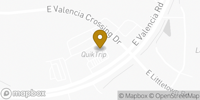 Map showing the location of QuikTrip in Tucson, AZ 85756
