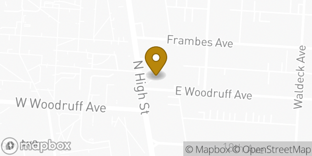 Map showing the location of Baskin-Robbins in Columbus, OH 43201