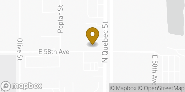 Map showing the location of AutoZone Auto Parts in Commerce City, CO 80022
