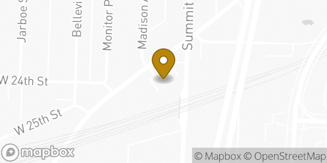 Map showing the location of Amazon Locker - Marzipan in Kansas City, MO 64108