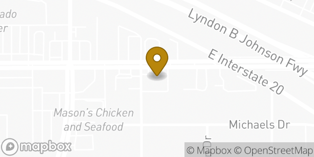 Map showing the location of Bank Of America in Duncanville, TX 75116