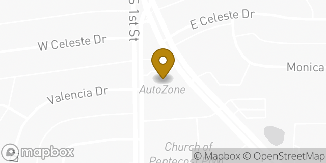 Map showing the location of Autozone Auto Parts in Garland, TX 75041