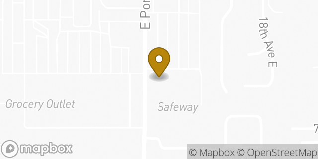 Map showing the location of Starbucks in Tacoma, WA 98404