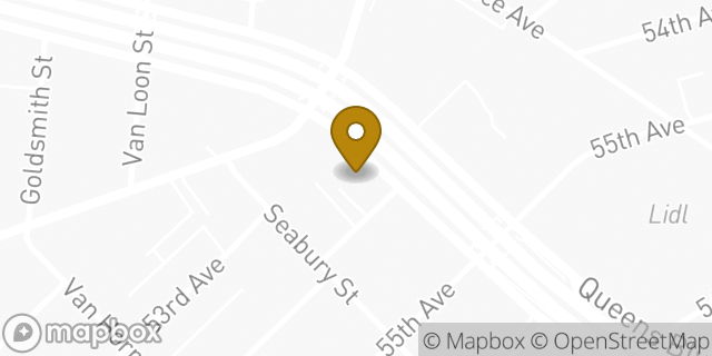 Map showing the location of Dunkin' in Elmhurst, NY 11373