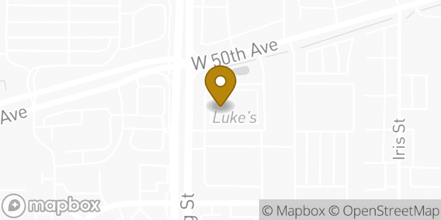 Map showing the location of Subway in Wheat Ridge, CO 80033
