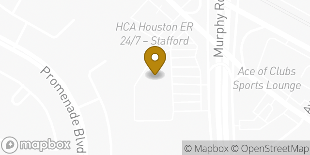 Map showing the location of AutoZone in Stafford, TX 77477