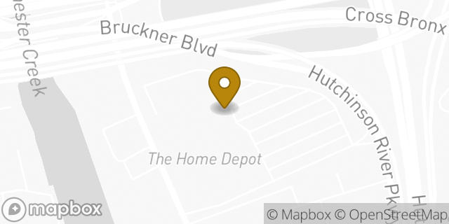 Map showing the location of The Home Depot in Bronx, NY 10465