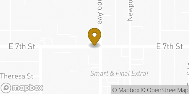 Map showing the location of Starbucks in Long Beach, CA 90804