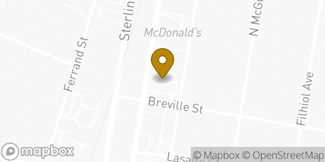Map showing the location of Starbucks in Monroe, LA 71203