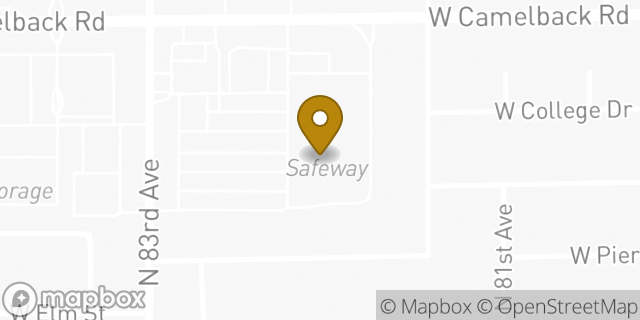 Map showing the location of Coinme in Phoenix, AZ 85033