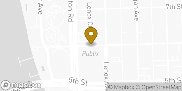 Map showing the location of Publix Pharmacy at Fifth & Alton in Miami Beach, FL 33139