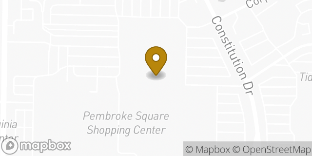 Map showing the location of Starbucks Coffee Company in Virginia Beach, VA 23462