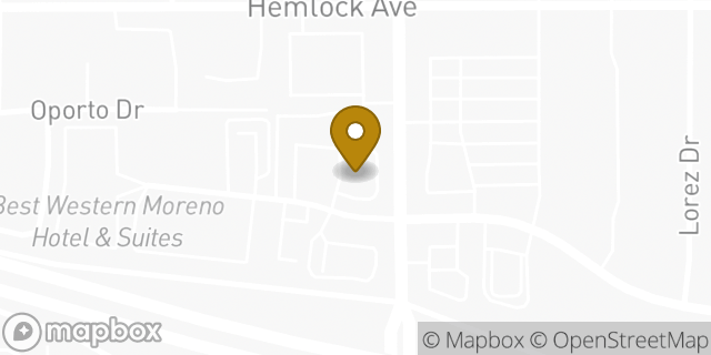 Map showing the location of McDonald's in Moreno Valley, CA 92557