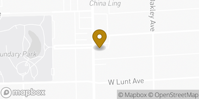 Map showing the location of Chase Bank in Chicago, IL 60645