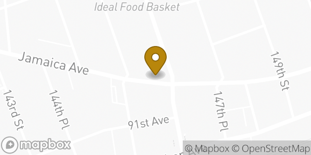 Map showing the location of Dunkin' in Jamaica, NY 11435