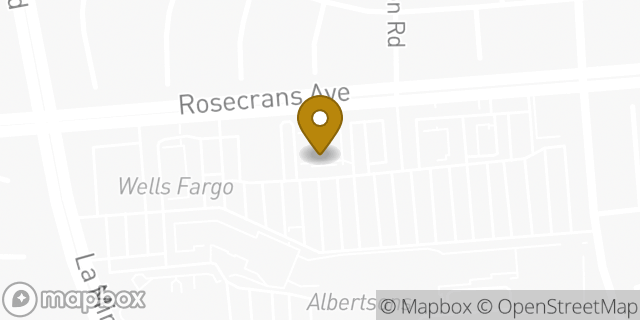 Map showing the location of Amazon Locker - Molstad in La Mirada, CA 90638