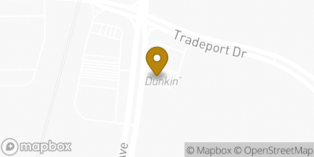 Map showing the location of Dunkin' in Orlando, FL 32824