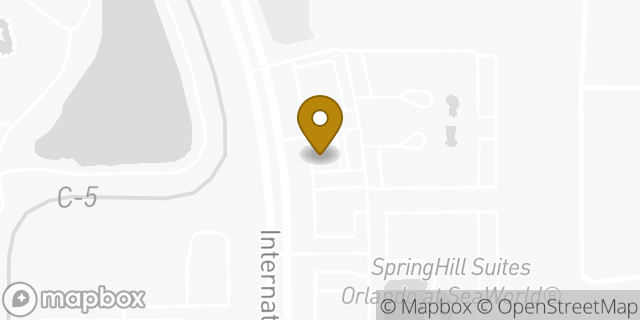 Map showing the location of Panera Bread in Orlando, FL 32821