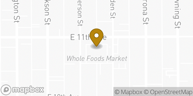 Map showing the location of Whole Foods Market in Denver, CO 80218