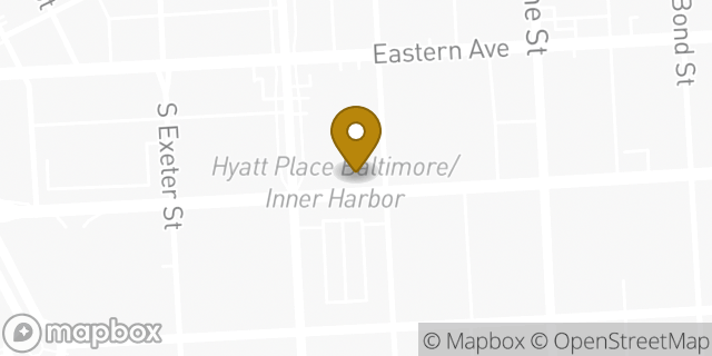 Map showing the location of Dunkin' in Baltimore, MD 21202