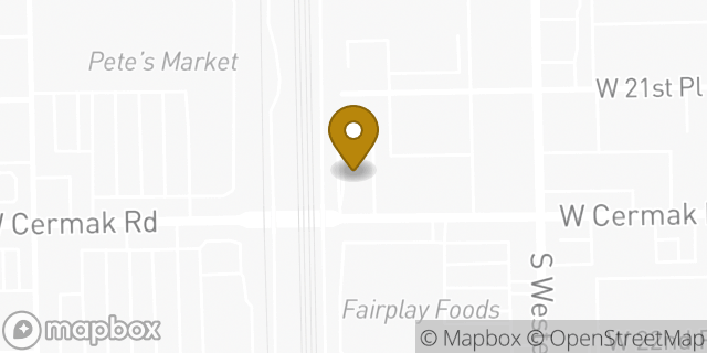 Map showing the location of McDonald's in Chicago, IL 60608