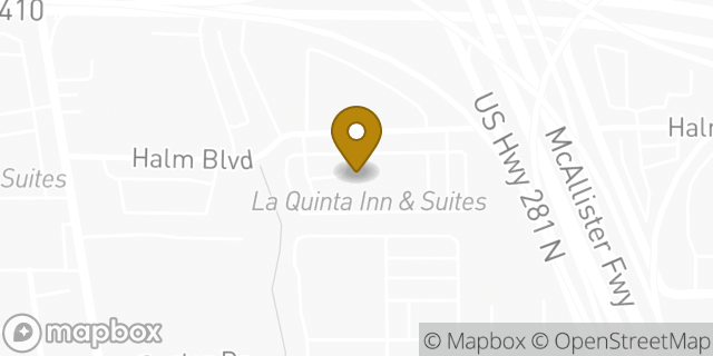 Map showing the location of La Quinta Inn and Suites in San Antonio, TX 78216